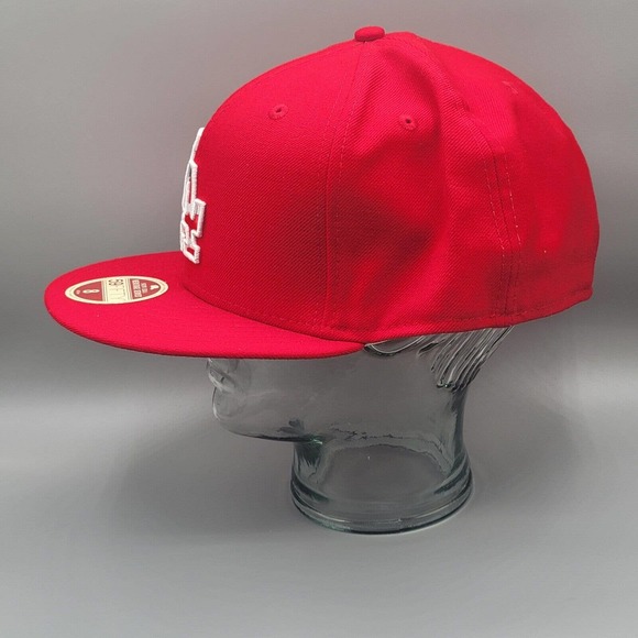 New Era 59Fifty Heritage Series LA Dodgers Red 100% Wool Fitted Hat Size 8 READ! - Picture 5 of 13